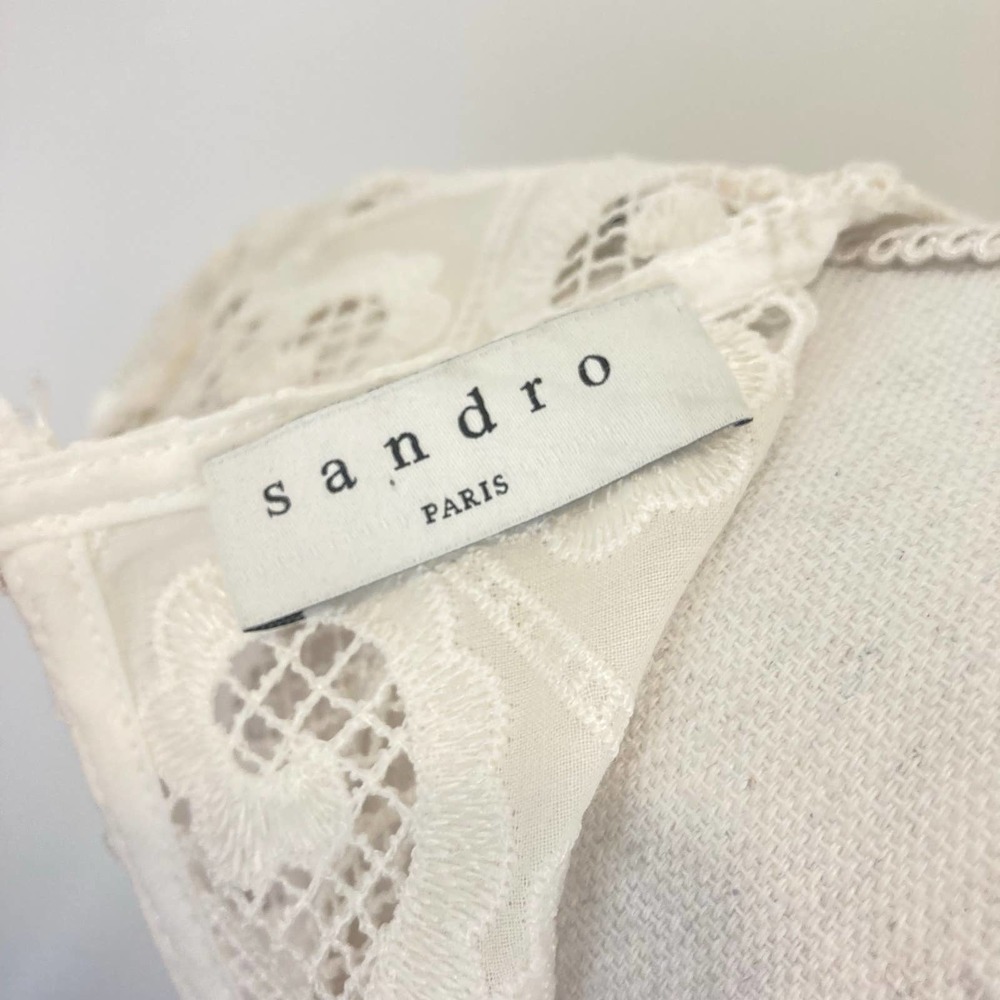 SANDRO PARIS Camelia Crocheted Lace Mini Dress - Picture 6 of 12